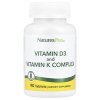 Витамины и минералы Natures Plus Vit D3 + Vitamin K Complex, 90 таблеток