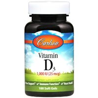 Витамины и минералы Carlson Labs Vitamin D3 1000 IU, 100 капсул