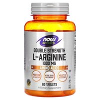 Аминокислота NOW Sports L-Arginine 1000 mg Double Strength, 60 таблеток