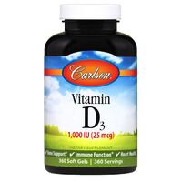 Витамины и минералы Carlson Labs Vitamin D3 1000 IU, 360 капсул