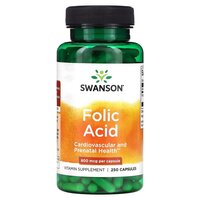 Витамины и минералы Swanson Folic Acid 800 mcg, 250 капсул