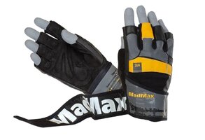 Перчатки для фитнеса MAD MAX  Signature MFG 880, Black/Grey/Yellow