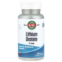 Витамины и минералы KAL Lithium Orotate 5 mg, 60 вегакапсул