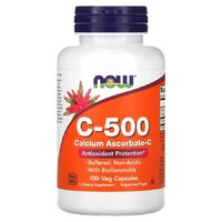 Витамины и минералы NOW Vitamin C-500 Calcium Ascorbate, 100 вегакапсул