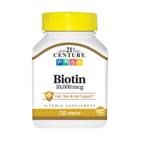 Витамины и минералы 21st Century Biotin 10000 mcg, 120 таблеток