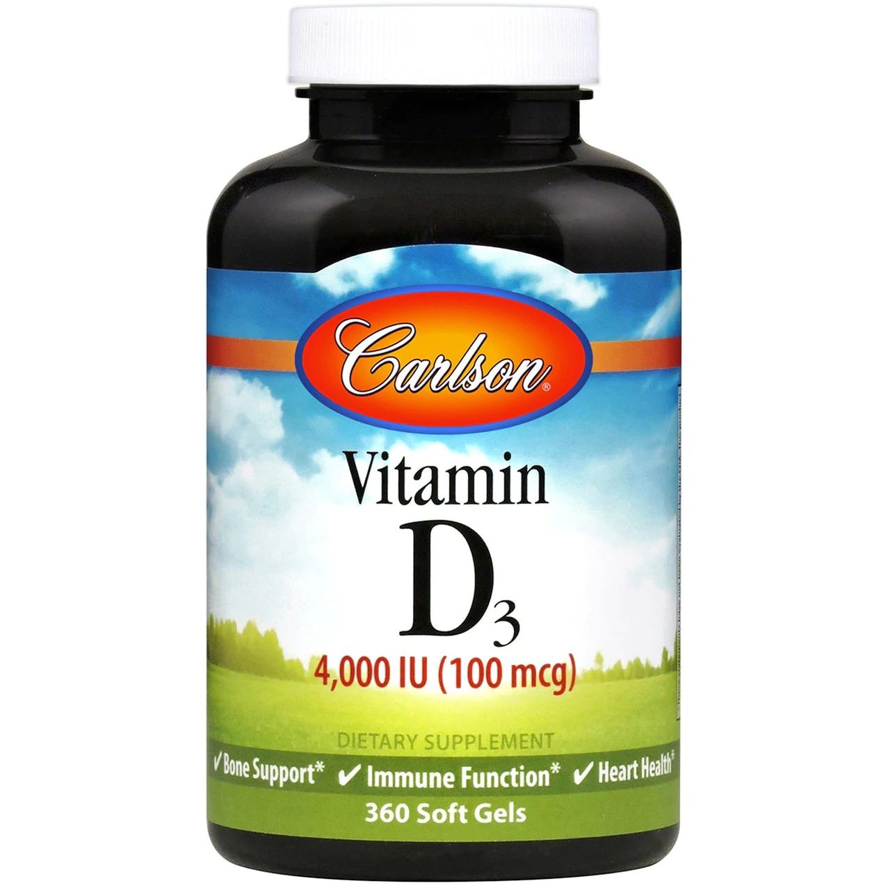 Вітаміни та мінерали Carlson Labs Vitamin D3 4000 IU, 360 капсул