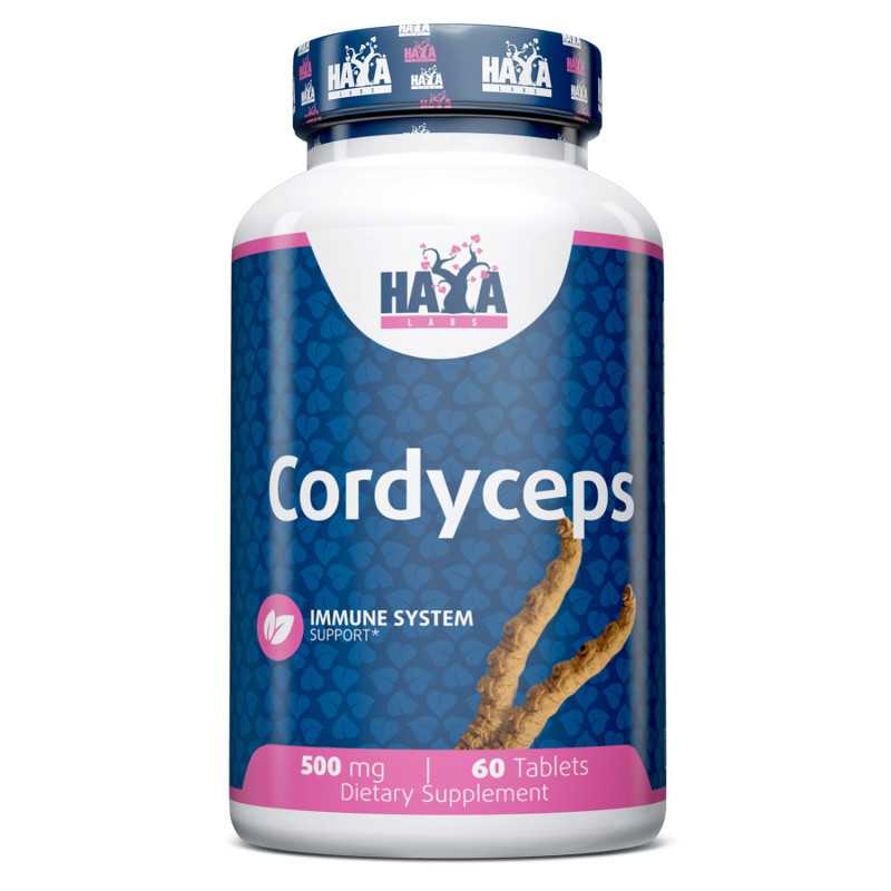 Натуральна добавка Haya Labs Cordyceps 500 mg, 60 таблеток