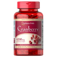 Натуральная добавка Puritan's Pride Cranberry Fruit Concentrate with C &amp; E, 250 капсул