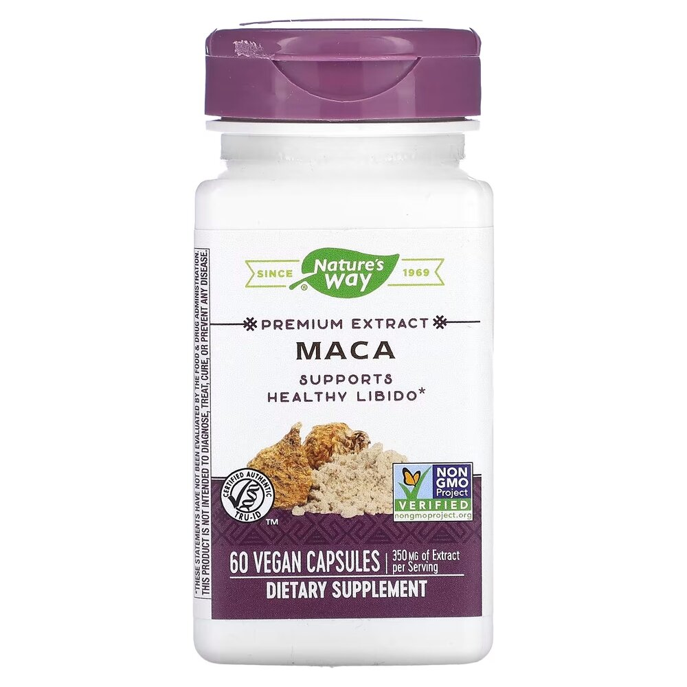 Натуральная добавка Nature's Way Premium Extract Maca 350 mg, 60 вегакапсул