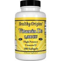 Витамины и минералы Healthy Origins Vitamin D3 1000 IU, 180 капсул