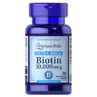 Витамины и минералы Puritan's Pride Biotin 10000 mcg, 50 капсул
