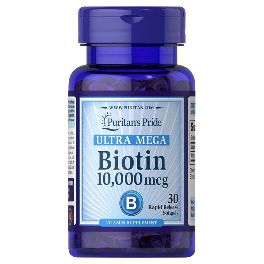 Витамины и минералы Puritan's Pride Biotin 10000 mcg, 30 капсул