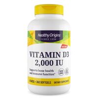 Витамины и минералы Healthy Origins Vitamin D3 2000 IU, 360 капсул