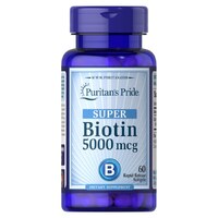 Витамины и минералы Puritan's Pride Biotin 5000 mcg, 60 гелевых капсул