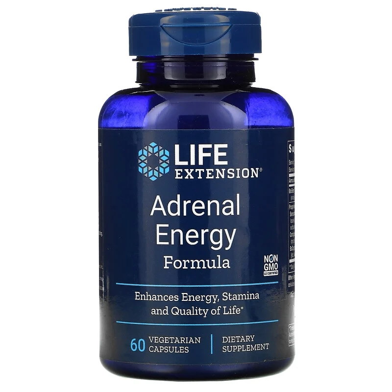 Натуральная добавка Life Extension Adrenal Energy Formula, 60 вегакапсул