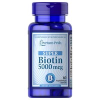 Витамины и минералы Puritan's Pride Biotin 5000 mcg, 60 капсул