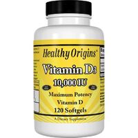 Витамины и минералы Healthy Origins Vitamin D3 10000 IU, 120 капсул