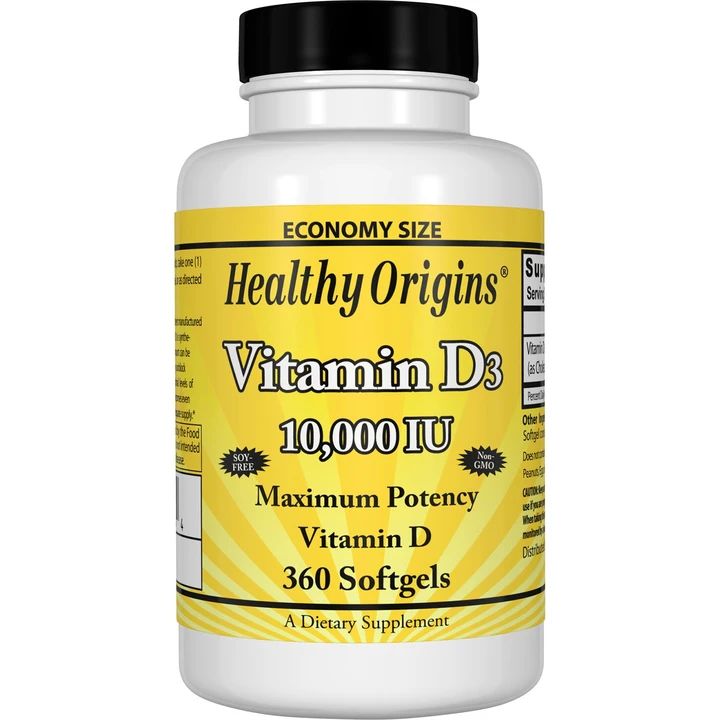 Вітаміни та мінерали Healthy Origins Vitamin D3 10000 IU, 360 капсул