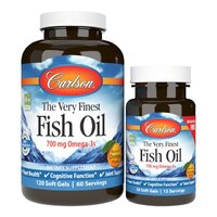 Жирні кислоти Carlson Labs The Very Finest Fish Oil 700 mg, 120+30 капсул