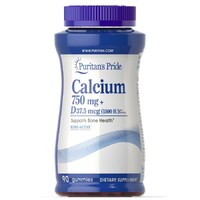 Витамины и минералы Puritan's Pride Calcium 750 mg + Vitamin D, 90 желеек