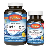 Жирні кислоти Carlson Labs Wild Norwegian Elite Omega 3 Gems, 90+30 капсул