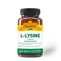 Аминокислота Country Life L-Lysine 1000 mg, 100 таблеток