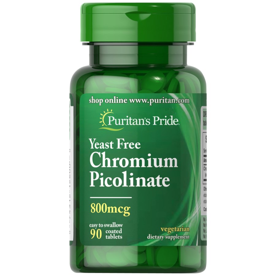 Вітаміни та мінерали Puritan's Pride Chromium Picolinate 800 mcg Yeast Free, 90 таблеток
