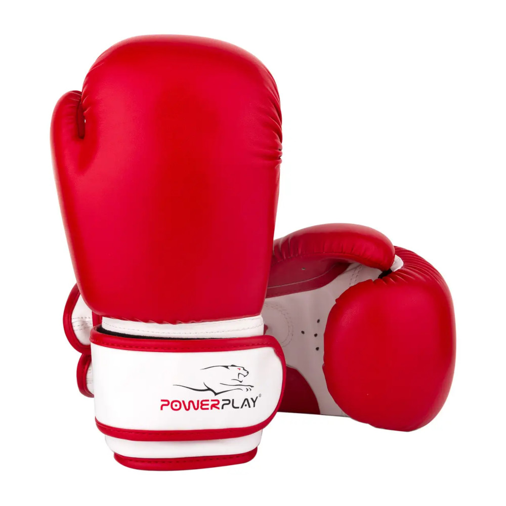 Рукавиці для боксу та єдиноборств Рукавиці боксерські PowerPlay PP 3004 JR, Red/White