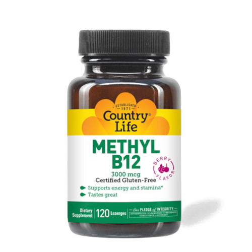 Витамины и минералы Country Life Methyl B12 3000 mcg, 120 леденцов