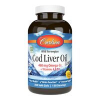 Жирні кислоти Carlson Labs Cod Liver Oil Gems, 300 капсул