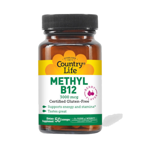 Вітаміни та мінерали Country Life Methyl B12 3000 mcg, 50 льодяників