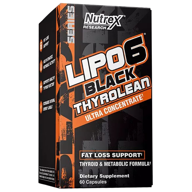 Жироспалювач Nutrex Research Lipo-6 Black Thyrolean, 60 капсул