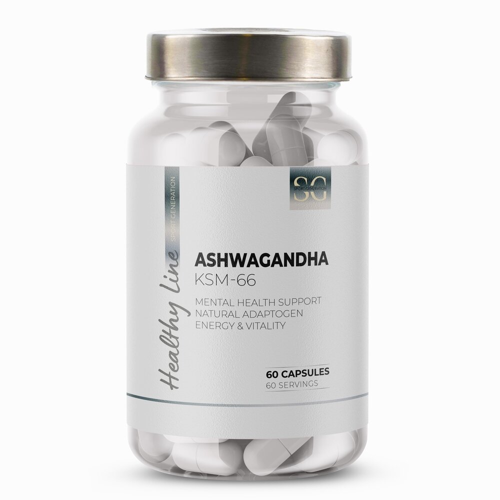 Натуральная добавка Sport Generation Healthy Line Ashwagandha KSM - 66, 60 капсул