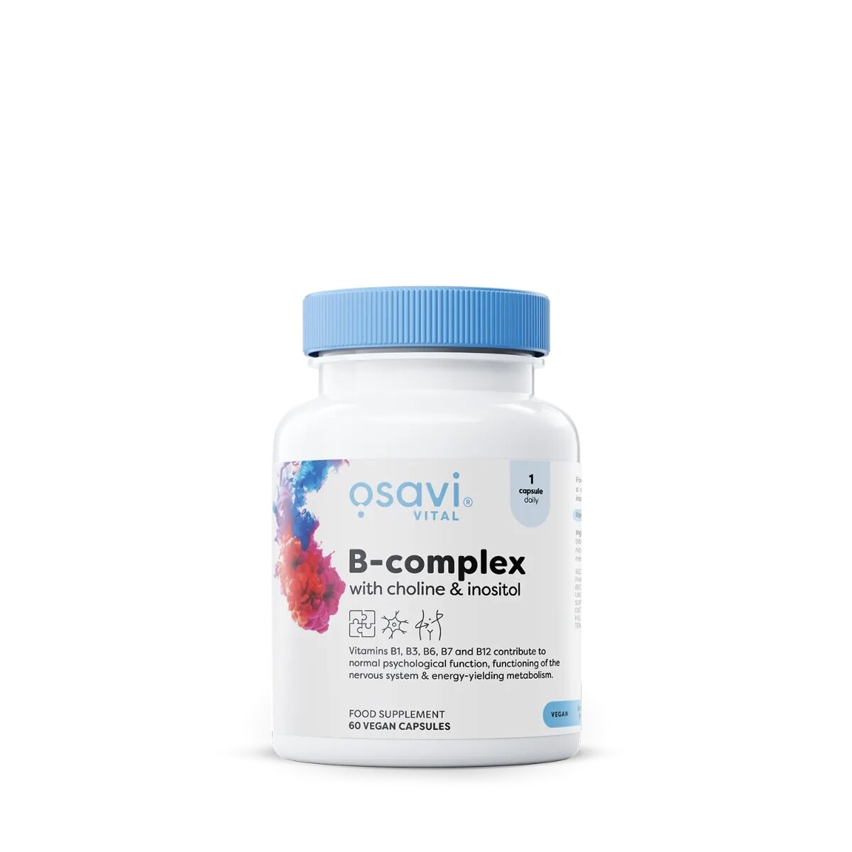 Вітаміни та мінерали Osavi B-complex with choline &amp; inositol, 60 капсул