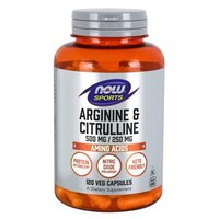 Аминокислота NOW Sports Arginine and Citrulline, 120 вегакапсул