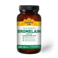 Натуральная добавка Country Life Triple Strength Bromelain 500 mg, 30 таблеток