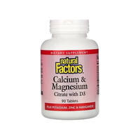 Вітаміни та мінерали Natural Factors Calcium Magnesium Citrate Vitamin D, 90 таблеток
