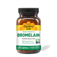 Натуральная добавка Country Life Triple Strength Bromelain 500 mg, 60 таблеток
