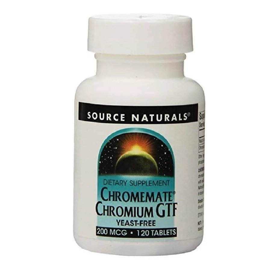 Витамины и минералы Source Naturals Chromemate Chromium GTF Yeast-Free 200 mcg, 120 таблеток