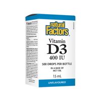 Витамины и минералы Natural Factors Vitamin D3 Drops 400 IU, 15 мл