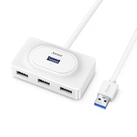 Хабы и кардридеры USB-хаб Jasoz HUB 4USB3.0 длина кабеля 1 м, White