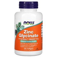 Витамины и минералы NOW Zinc Glycinate 30 mg, 120 капсул