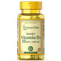 Витамины и минералы Puritan's Pride Vitamin D3 400 IU, 250 таблеток