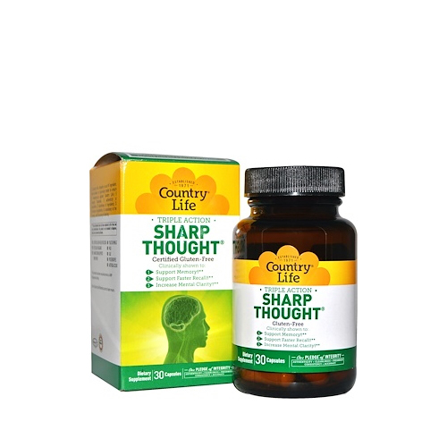 Вітаміни та мінерали Country Life Sharp Thought, 30 капсул
