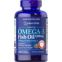 Жирні кислоти Puritan's Pride Omega 3 Fish Oil 1200 mg Coated, 120 капсул