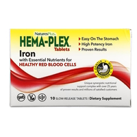 Витамины и минералы Natures Plus Hema-Plex, 10 таблеток