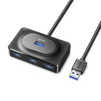 Хабы и кардридеры USB-хаб Jasoz HUB 4USB3.0 длина кабеля 1 м, Black