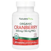 Натуральная добавка Natures Plus Organic Cranberry 500 mg, 60 капсул