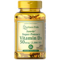 Витамины и минералы Puritan's Pride Vitamin D3 2000 IU, 200 капсул