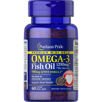 Жирные кислоты Puritan's Pride Omega 3 Fish Oil 1290 mg, 60 мини капсул